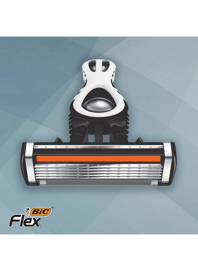Flex 5 Titanium 5Blade Disposable Razor For Men Sensitive Skin Razor For A Smooth Comfortable And Close Shave 4 Piece Razor Set