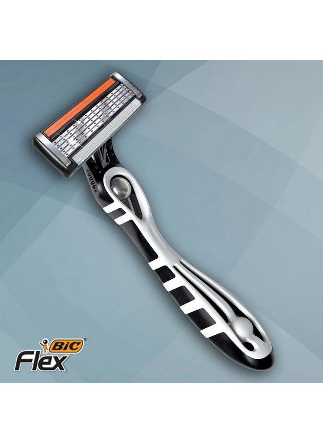 Flex 5 Titanium 5Blade Disposable Razor For Men Sensitive Skin Razor For A Smooth Comfortable And Close Shave 4 Piece Razor Set