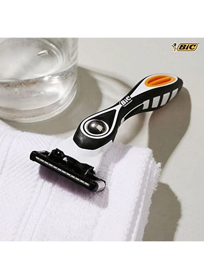 Flex 5 Titanium 5Blade Disposable Razor For Men Sensitive Skin Razor For A Smooth Comfortable And Close Shave 4 Piece Razor Set