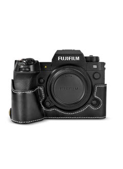 X-H2S/ X-H2 Case - Quality PU Leather Half Case for Fujifilm XH2S/ XH2 Digital Camera - Body Protective Grip Case for Fuji XH2s XH2 - Black