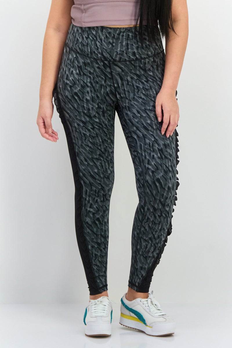 Adidas Women Tight Fit Training Leggings, Grey/Black  - Image 1