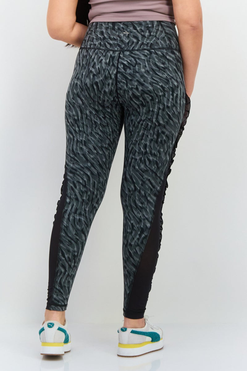 Adidas Women Tight Fit Training Leggings, Grey/Black  - Image 4