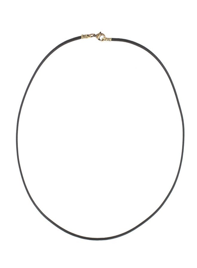 DragonWeave Antique Brass 1.8mm Fine Black Leather Cord Necklace - 16 inches - Image 2
