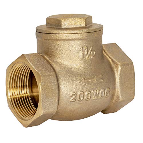 Eastman Brass Swing Check Valve, 1-1/2 Inch IPS, Brass Plumbing Fitting, 20429LF - Image 1