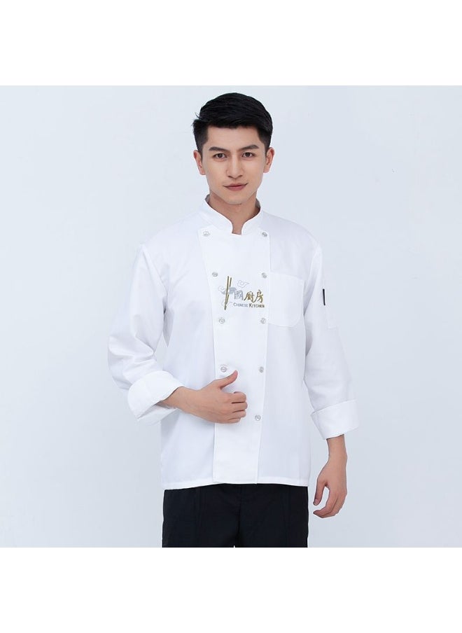 NIBEMINENT Short Sleeve Kitchen Uniform Black Chef Jacket grey Cook Coat Chef T-shirt Baker Work Uniform Waiter Restaurant Hotel Clothes  - Image 1