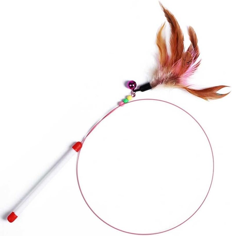Himms Cat Toy Feather Stick - Interactive Fishing Rod Toy with Bell Beads for Cats - Image 1