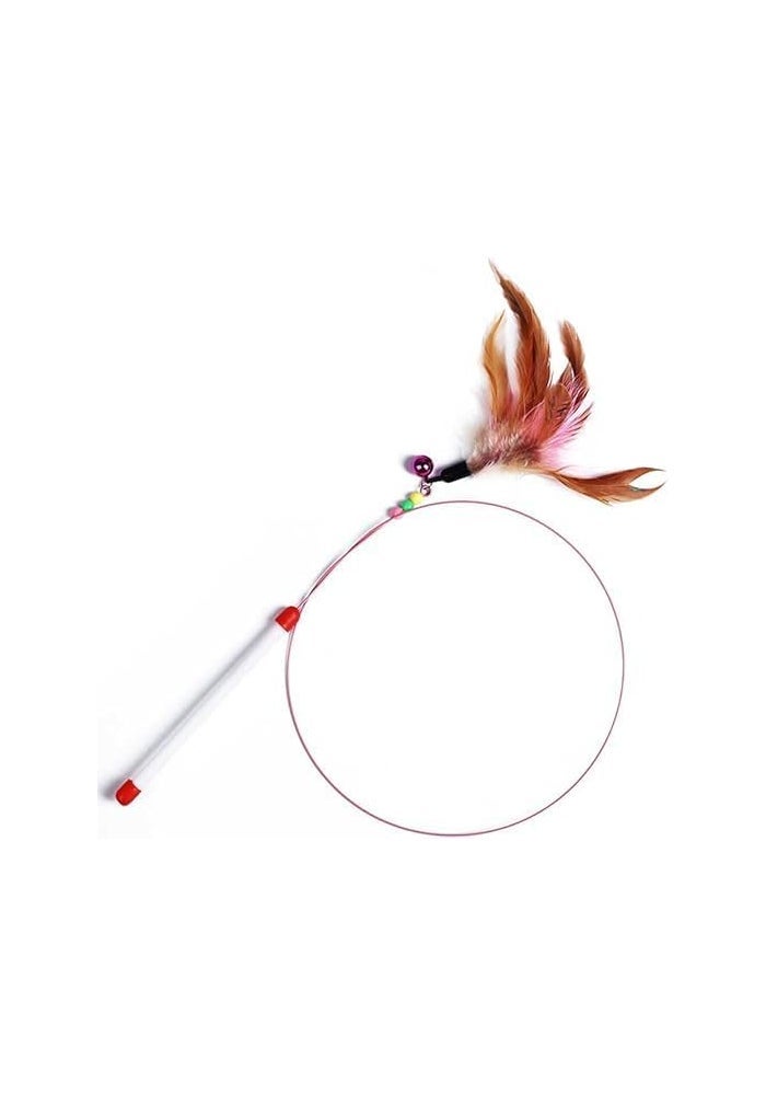 Himms Cat Toy Feather Stick - Interactive Fishing Rod Toy with Bell Beads for Cats - Image 4