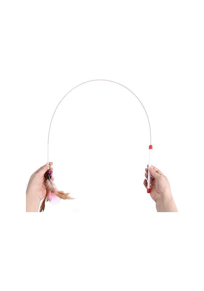 Himms Cat Toy Feather Stick - Interactive Fishing Rod Toy with Bell Beads for Cats - Image 3
