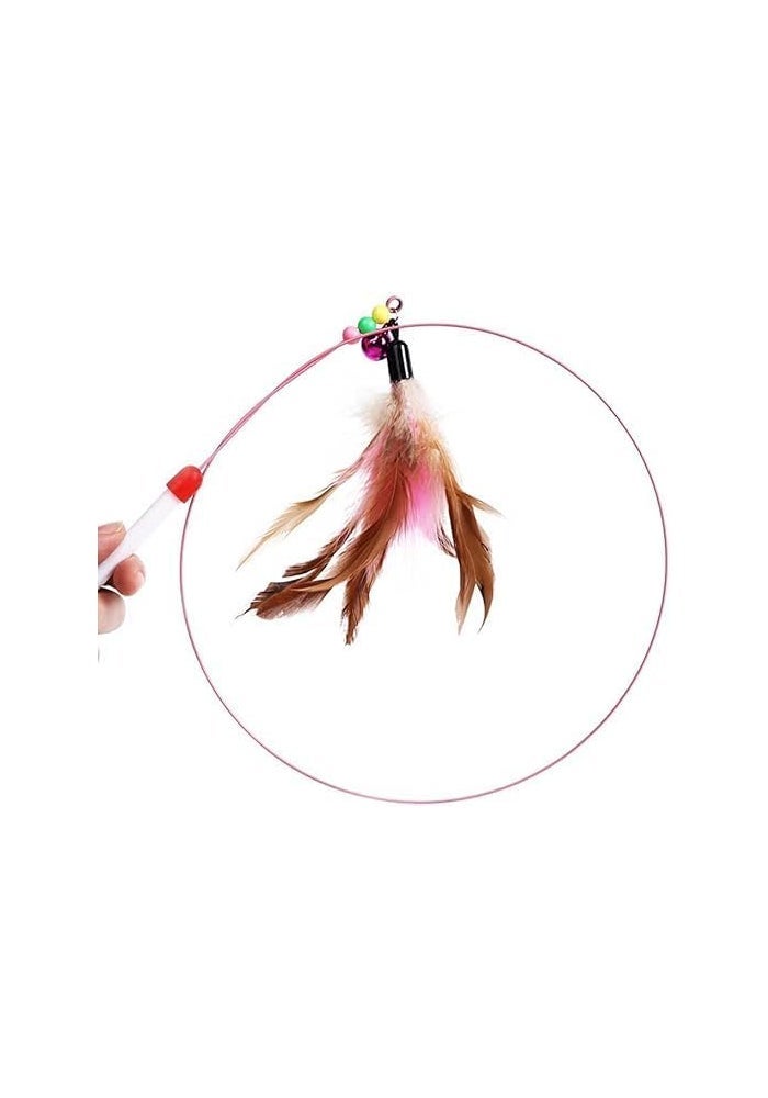 Himms Cat Toy Feather Stick - Interactive Fishing Rod Toy with Bell Beads for Cats - Image 5