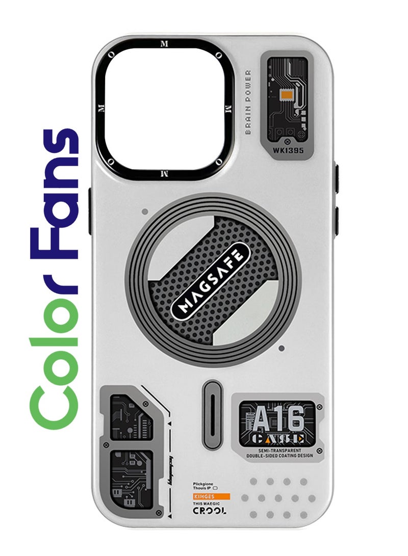 كولور فانس حافظة مغناطيسية لهاتف iPhone 14 Pro Max متوافقة مع غطاء هاتف MagSafe رفيع وشفاف غير لامع باللون الأبيض غير اللامع - Image 1