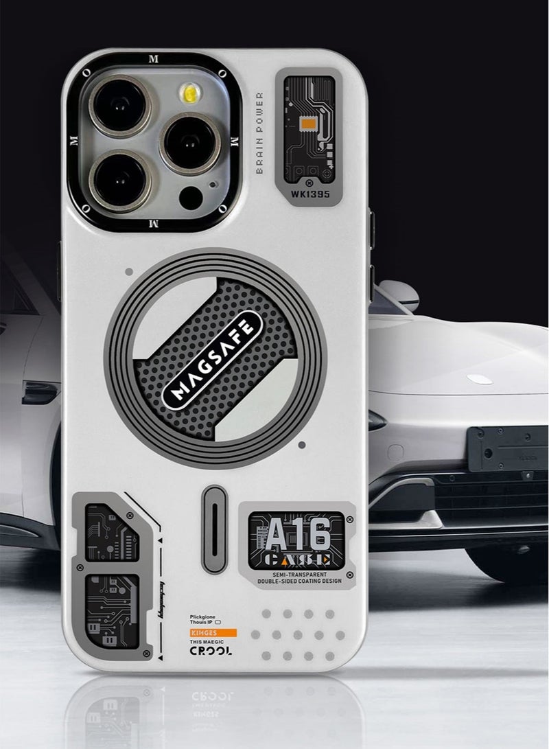 كولور فانس حافظة مغناطيسية لهاتف iPhone 14 Pro Max متوافقة مع غطاء هاتف MagSafe رفيع وشفاف غير لامع باللون الأبيض غير اللامع - Image 3