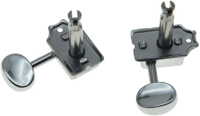 WILKINSON Deluxe 6 Inline Vintage Guitar Tuners with Split Shaft Guitar Tuning Pegs Machine Heads for Strat Tele Guitars Chrome with Ivory Buttons - Image 5