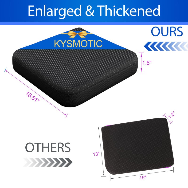 KYSMOTIC Large Gel Seat Cushion for Long Sitting (Large & Thick), Soft & Breathable, Gel Cushion for Wheelchair Reduce Sweat, Chair Cushion for Office Chair (Black Cover) - Image 4