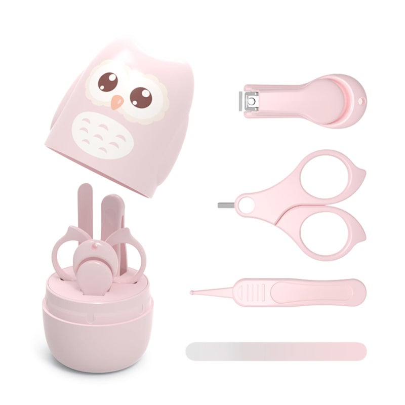 Baby Nail Care Set 4 Pcs Safe Material - Round-Tip Tools Anti-Slip Design Baby Manicure Kit for New Mothers Daily & Travel Baby Care - Image 2