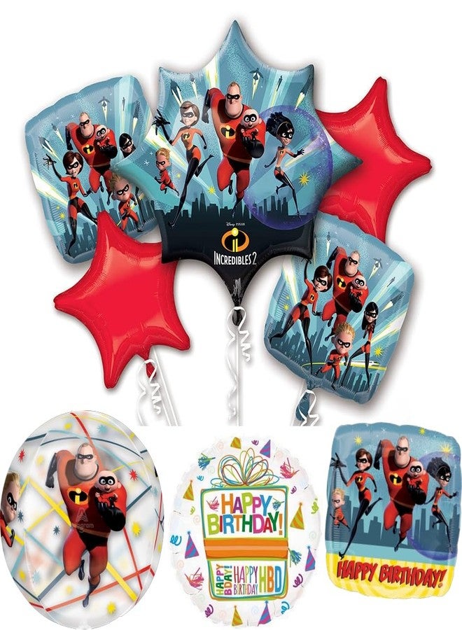 Anagram The Incredibles Birthday Party Supplies 8pc Orbz Balloon Bouquet Decorations - Image 1