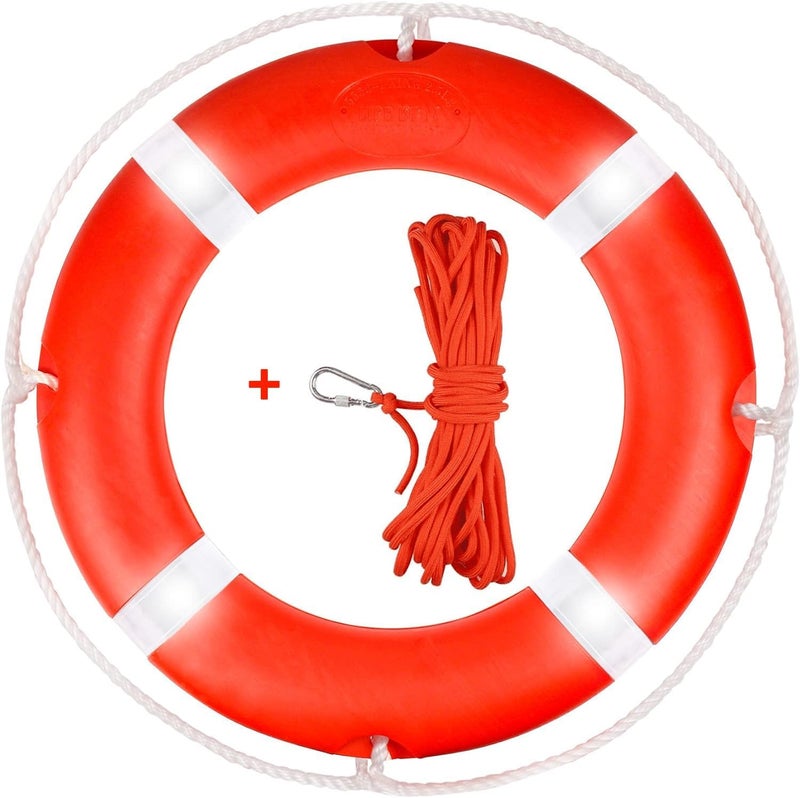 VEITHI Life Ring for Boating Safety - 23" and 28" Boat Safety Throw Rings with Reflective Strip and Grab Lines (2 Color) - Image 1