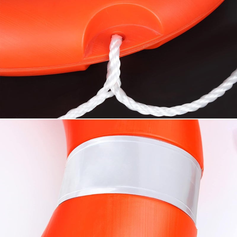 VEITHI Life Ring for Boating Safety - 23" and 28" Boat Safety Throw Rings with Reflective Strip and Grab Lines (2 Color) - Image 4