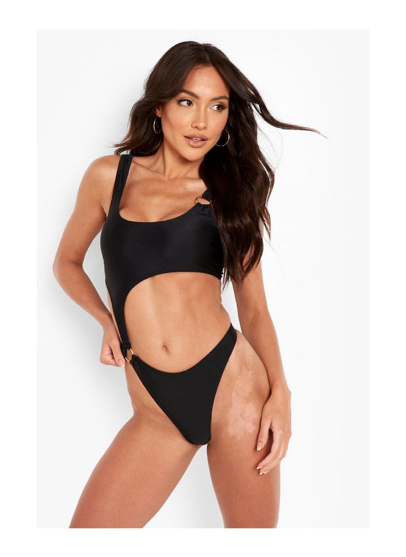 boohoo - Ring Detail Cut Out Swimsuit - Image 1