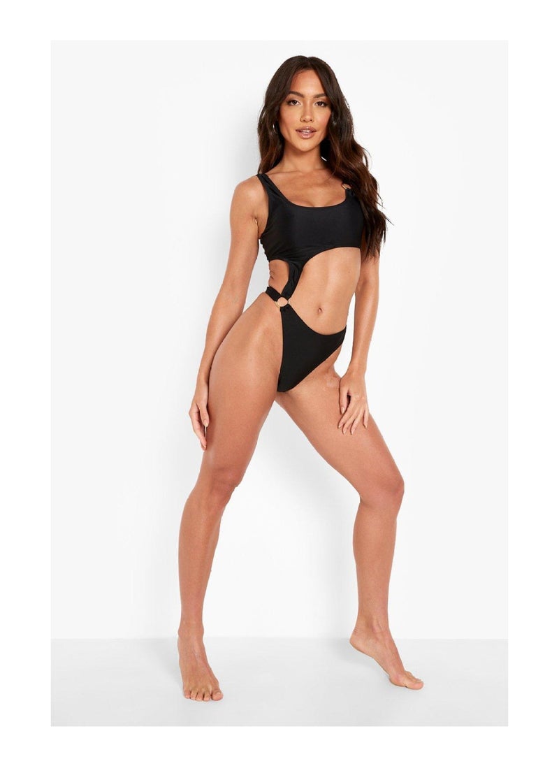 boohoo - Ring Detail Cut Out Swimsuit - Image 1