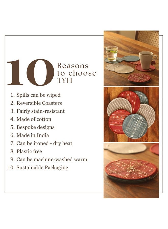 THE YARD HOUSE Wipeable Reversible Cotton Coasters (Model 5) - Image 2