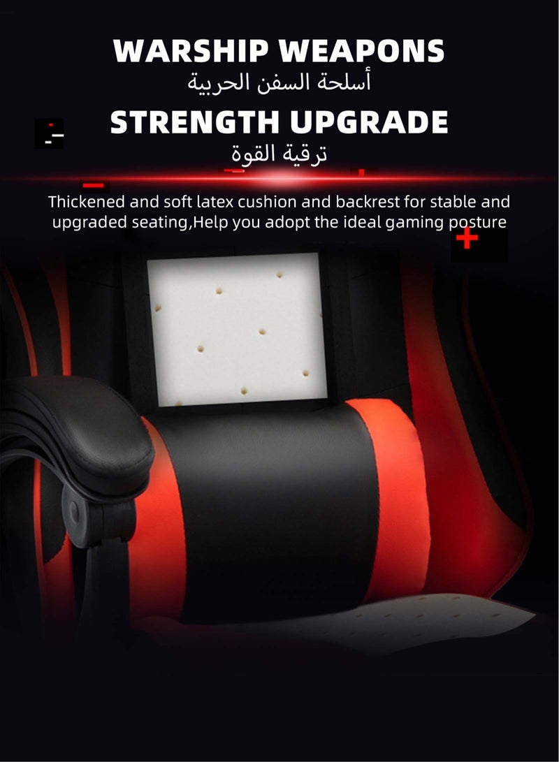 ULHYC Esports Gaming Chair, Adjustable Computer Chair, Computer Office, PU Leather, High Backrest, Lumbar Support, Comfortable Armrests, Headrest With Footrest, 360° Rotation,Dark Grey - Image 5