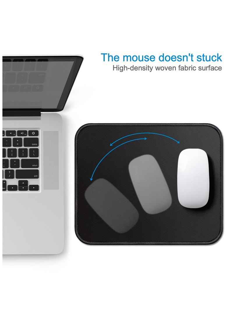 excovip Gaming Mouse Pad Comfortable Small Mouse Pads With Stitched Edges Mousepad for Computer, Laptop, Home & Office Non-Slip Rubber Base Black (260 x 210 mm) 9453 - Image 3
