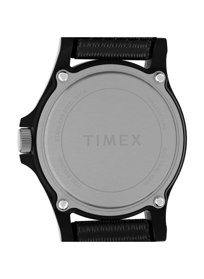 TIMEX Unisex Denali National Park 40mm Watch - Black Fastwrap Tan Dial Black Case - Image 4