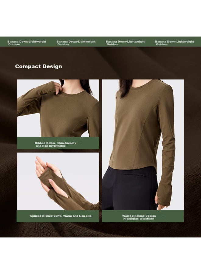 Beneunder Long Sleeve T-shirt Ct13724 Short Top Slim Fit Inner Wear Base Shirt Women Twilight Black S - Image 4
