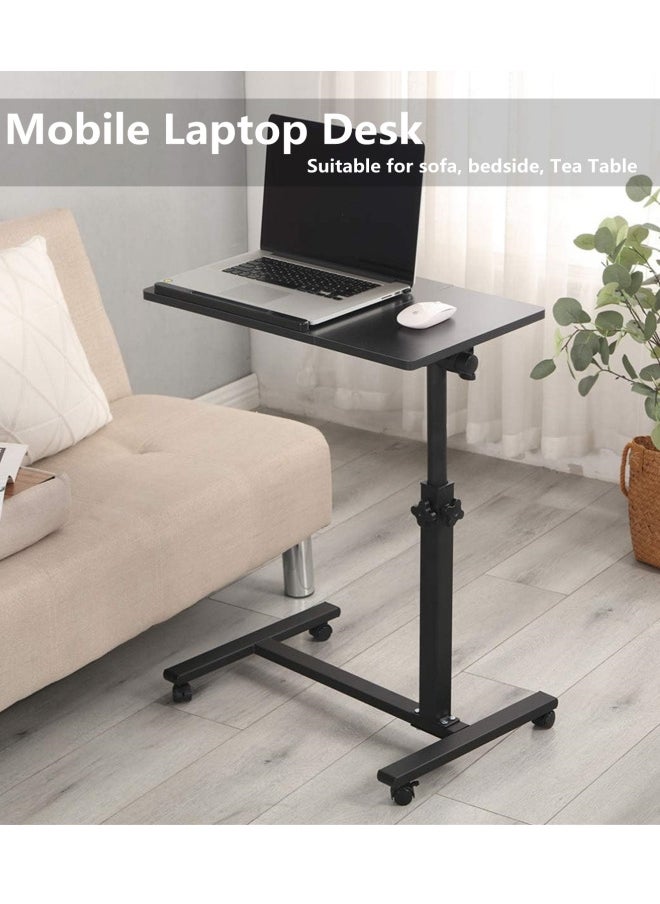 HXDream - Adjustable Laptop Table, Lifting and Rotating Laptop Desk,Tiltable Mobile Standing Desk With Wheels,60 * 34.5 cm Adjustable Computer Stand Suitable For Sofa, Bedside, Tea Table,Black - Image 1