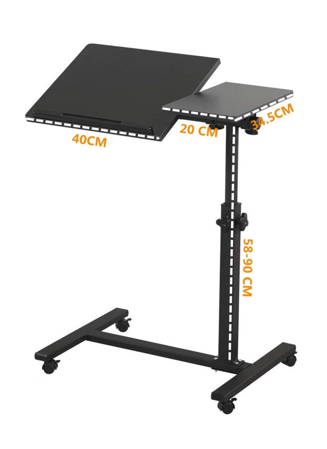 HXDream - Adjustable Laptop Table, Lifting and Rotating Laptop Desk,Tiltable Mobile Standing Desk With Wheels,60 * 34.5 cm Adjustable Computer Stand Suitable For Sofa, Bedside, Tea Table,Black - Image 1
