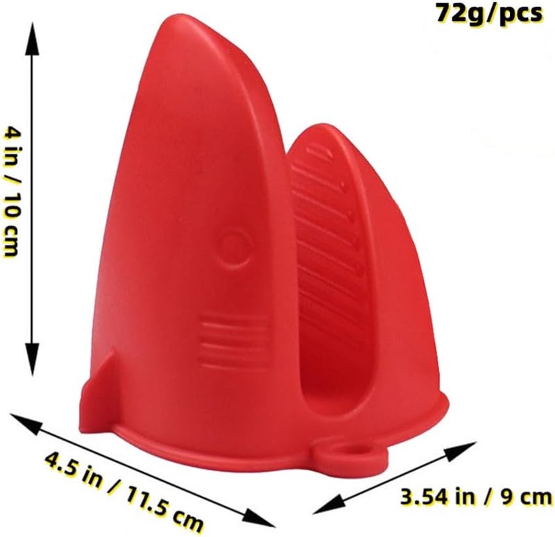 Sarmyarc Mini Oven Gloves Silicone Heat Resistant Cooking Pinch Mitts Potholder for Air Fryer Kitchen Cooking & Baking (Red) - Image 2