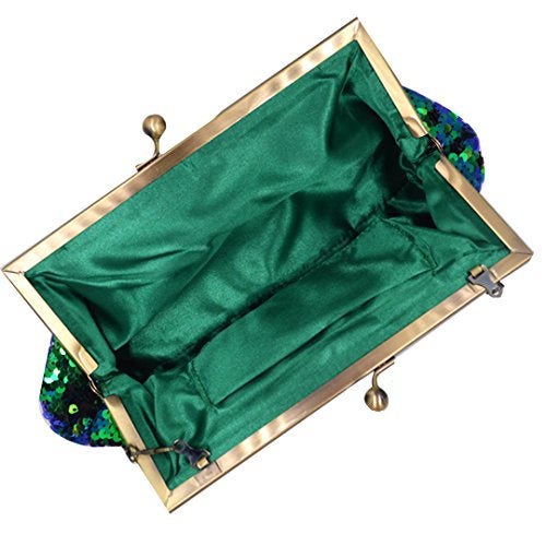 Felice Ann Women Mini Glitter Mermaid Sequin Evening Clutch Handbag Chain Strap Summer Beach Weeding Cross-body Bag Kissing Lock - Image 4