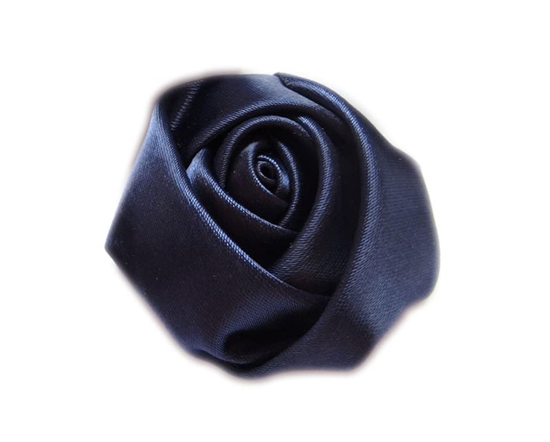 YYCRAFT Pack Of 20 Satin 4d Rose 25cm Craft Wedding BrideNavy