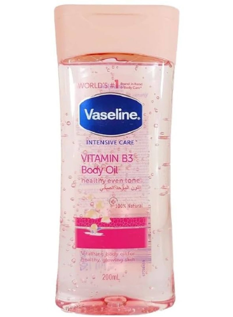 فازلين زيت للعناية المركزة بفيتامين ب3 للجسم، لون موحد صحي، زيت منشط للجسم لبشرة صحية ومتوهجة - 200 مل