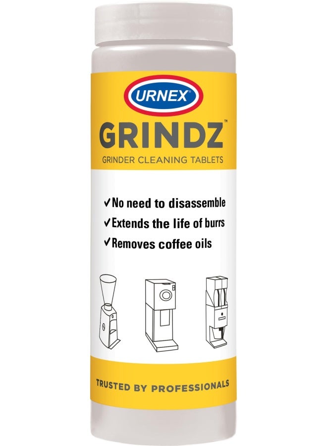 Urnex أقراص تنظيف مطحنة القهوة أورنيكس غريندز الاحترافية 430 جرام طبيعية بالكامل وآمنة للطعام وخالية من الغلوتين تنظف مطحنة القهوة والبور وتساعد في إطالة عمر مطحنة القهوة الخاصة بك. - Image 1
