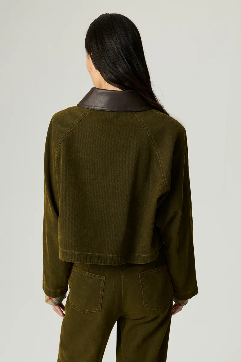 Nocturne Contrast Collar Utility Cropped Jacket