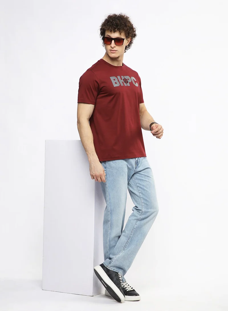 BEVERLY HILLS POLO CLUB  Logo Crew Neck T-Shirt for Men | Best Price UAE