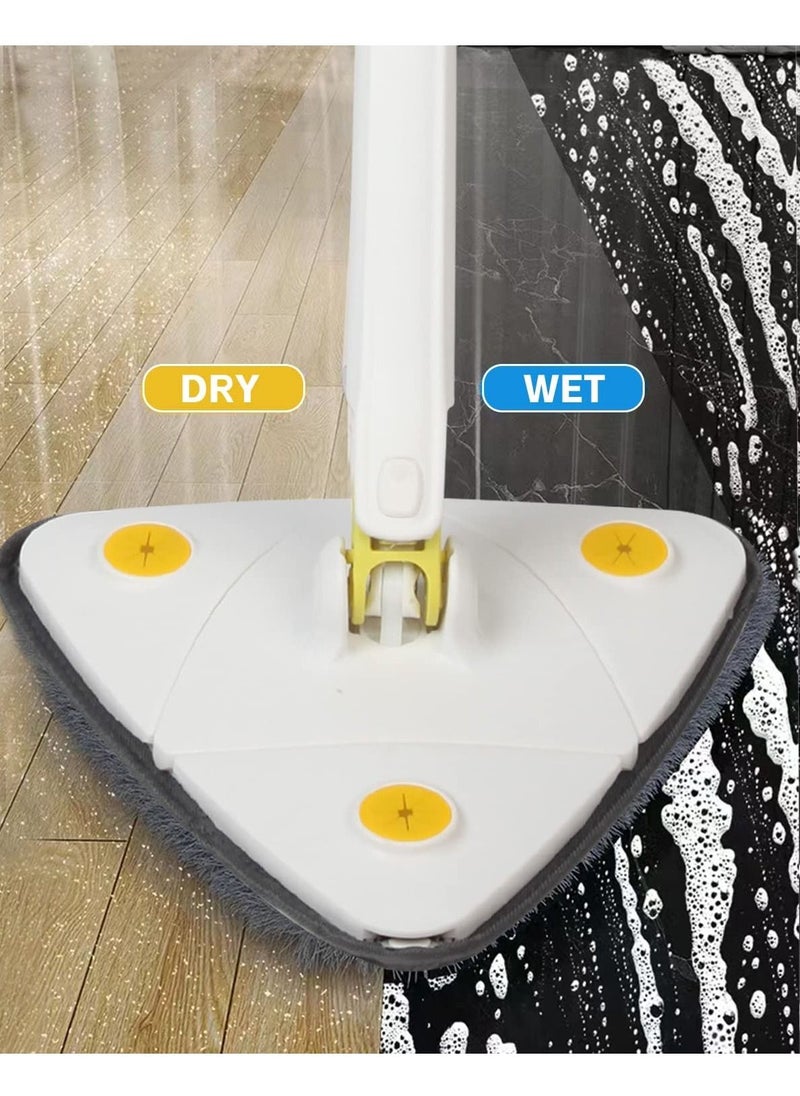 Multifunctional Extendable Triangle Mop 360 Rotatable Adjustable Wet And Dry Use Strong Water Absorption Extendable Triangle Cleaning Mop Imitation Hand Twist Quick Dry Mop