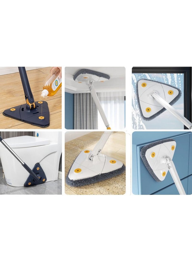 Multifunctional Extendable Triangle Mop 360 Rotatable Adjustable Wet And Dry Use Strong Water Absorption Extendable Triangle Cleaning Mop Imitation Hand Twist Quick Dry Mop