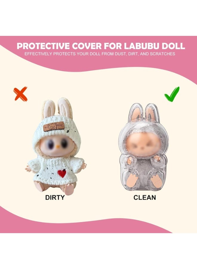 Protective Case for Labubu Sitting Figure-Clear Collector Storage Box,Acrylic Hard Case Cover For Pop Mart Monster Product Sittings Series,Dustproof Portable Hanging Case (Sitting) - Image 3