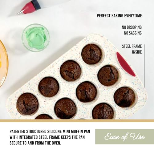 Trudeau Structured Silicone Muffin Pan, 12 Cup, Confetti/Fuschia - Image 2