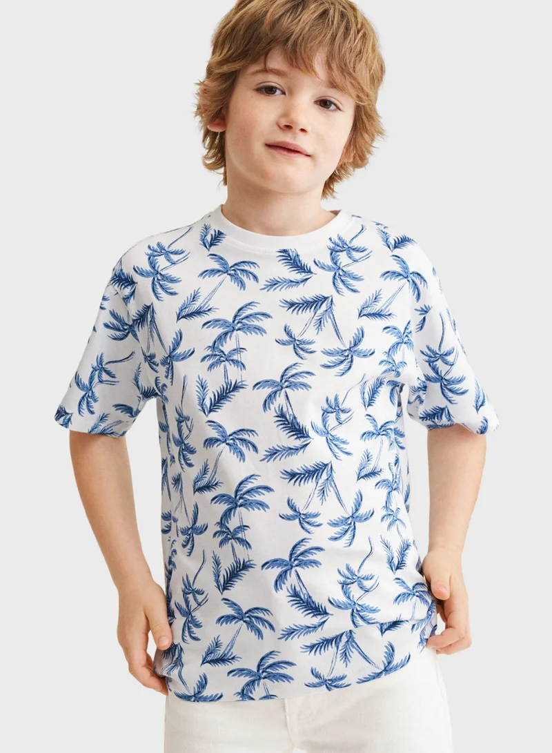 MANGO Kids Palm Tree Print T-Shirt