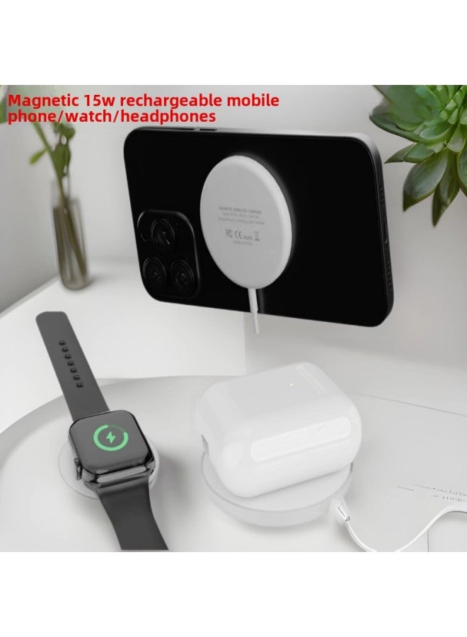 Private Model 15W Single Charge Wireless Charger For Apple Mobile Phone Headset Watch Wireless Charger Manufacturers-Color:White  - Image 2