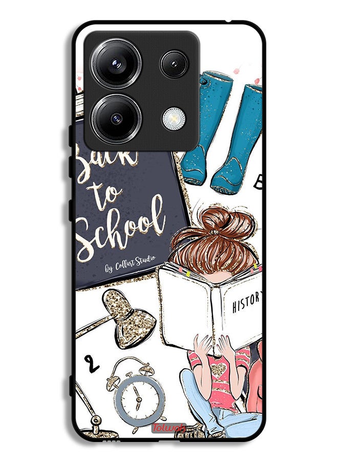 Tolwak Xiaomi Redmi Note 13 Pro 5G Protective Case Cover Back To School Girl Reading History - Image 1