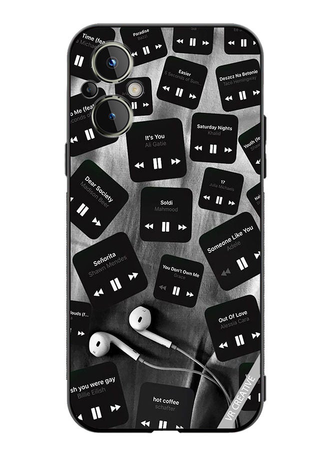 VR CREATIVE Protective Case Cover For OnePlus Nord N20 5G Black Music Tags Design Multicolour - Image 1