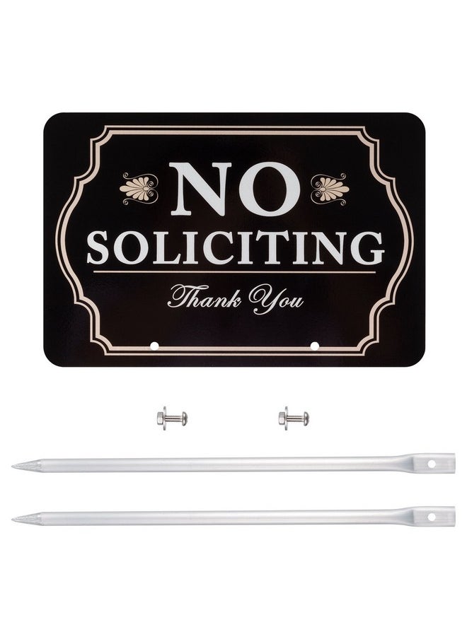 Kichwit No Soliciting Sign For House, No Soliciting Yard Sign, 12" X 8", 14" Long Metal Stakes Included  - Image 5