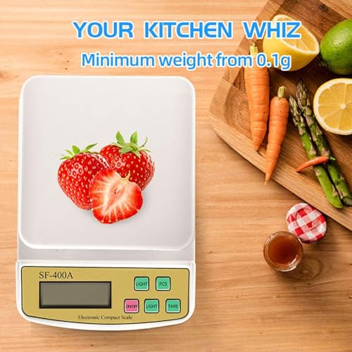 Dr. Care Electronic Kitchen Digital Weighing Scale with Tare Function (10 Kg-SF 400A) Maximum Weight Capacity 10 Kg, Color White - Image 4