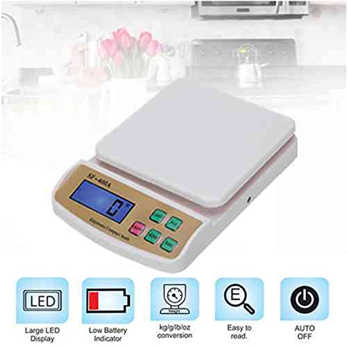 Dr. Care Electronic Kitchen Digital Weighing Scale with Tare Function (10 Kg-SF 400A) Maximum Weight Capacity 10 Kg, Color White - Image 3