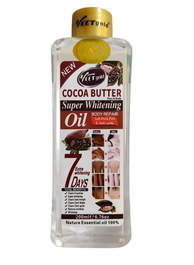 Veet gold Cocoa Butter Face And Body Super Whitening Oil 300ml - Image 1