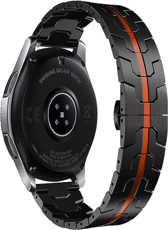 Next Next store 22mm Band Compatible with Samsung Galaxy Watch 3 Band 45mm/Huawei Watch GT2 46mm, Stainless Steel Replacement Strap Men Women for Samsung Gear S3 Frontier
